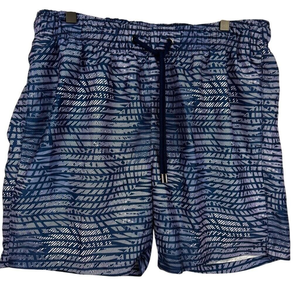 IKE by Ike Behar Swimsuit‎ Trunks Mens Sz M Blue Floral Drawstring Mesh Tropical